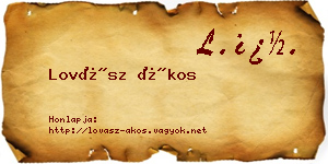 Lovász Ákos névjegykártya